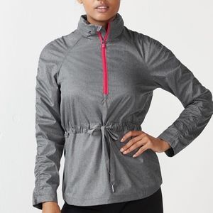 Fabletics Gray Water Resistant Hidden Hood Jacket